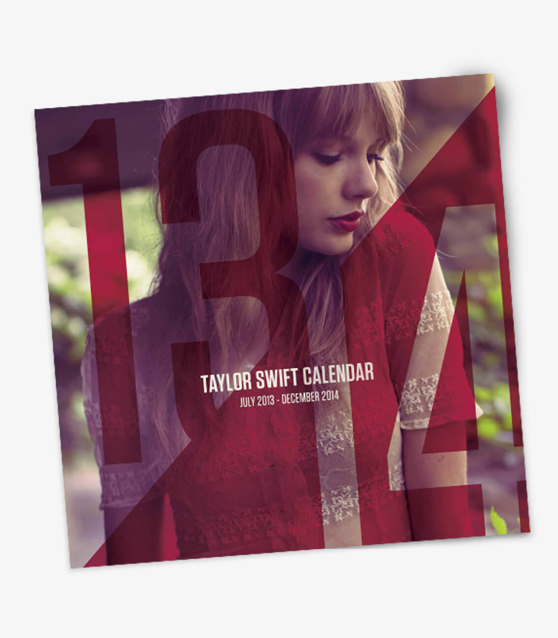 Red tour calendar cover design for Taylor Swift in Nashville, Tennessee