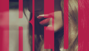 Detail image of Red album packaging typography and design for Taylor Swift