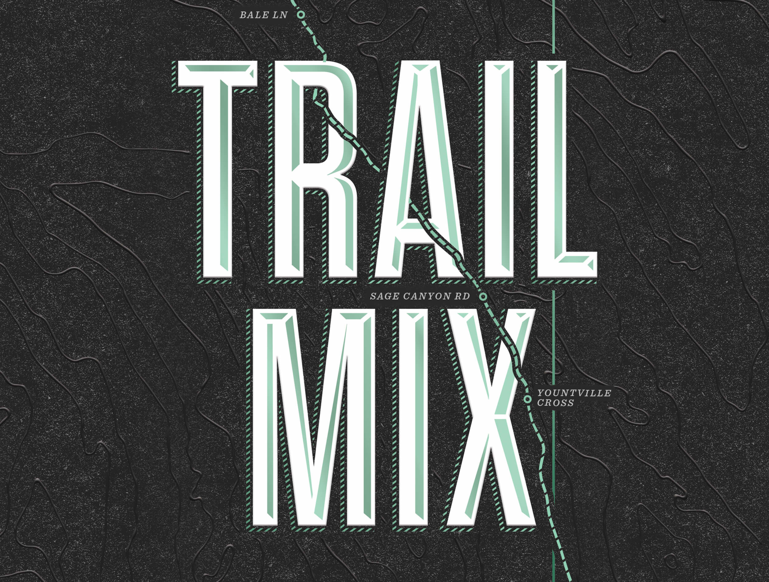 Logo and art for Trail Mix Wine label in Napa Valley, California
