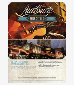 Authentic panel for a brochure design for Nashville Conventions and Visitors Bureau in Nashville, Tennessee