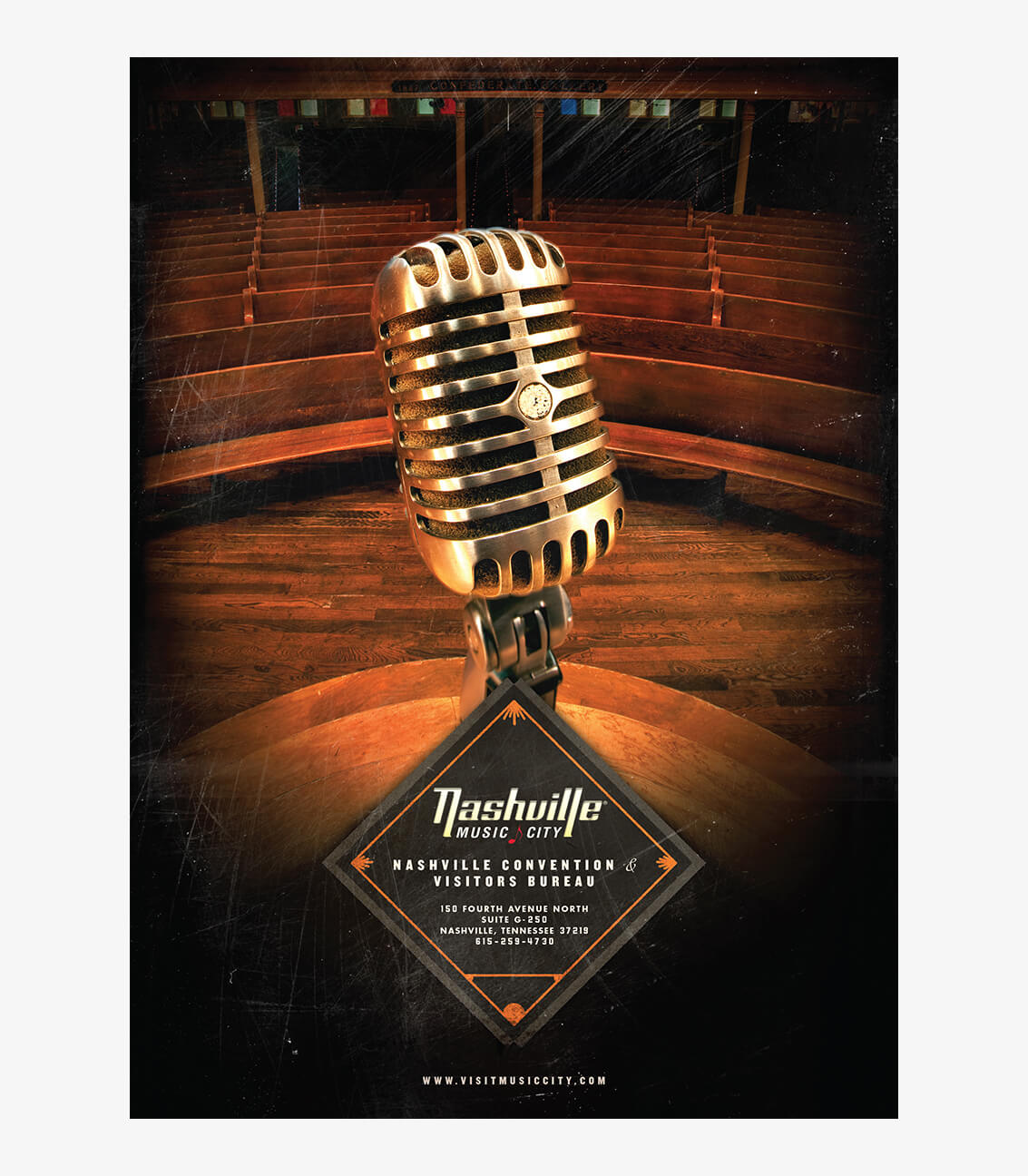 Magazine back cover design for Nashville Conventions and Visitors Bureau in Nashville, Tennessee