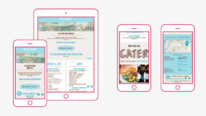 Mobile and tablet design of home and catering pages for Bread and Company restaurant in Nashville, Tennessee