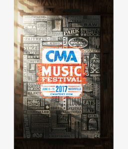 CMA Fest Key Art features hot metal letterpress type and logo.