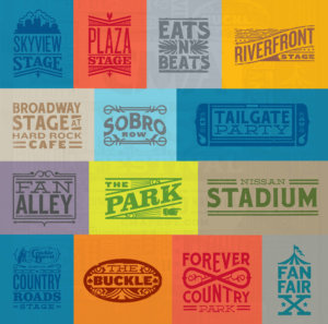 CMA Fest Environment Area Logos features logos for the different branded areas from 2015-2016.