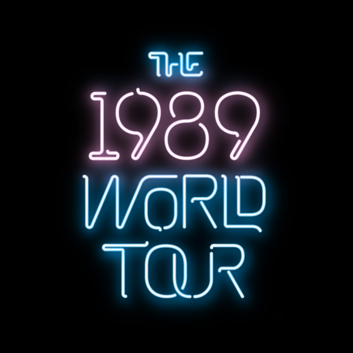 Neon branding and type treatment for Taylor Swift's The 1989 World Tour.