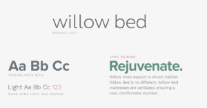 Brand typography and font pairings for Willow Bed