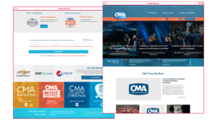 CMA World Home page desktop design CMA World website in Nashville, Tennessee by ST8MNT Brand Agency