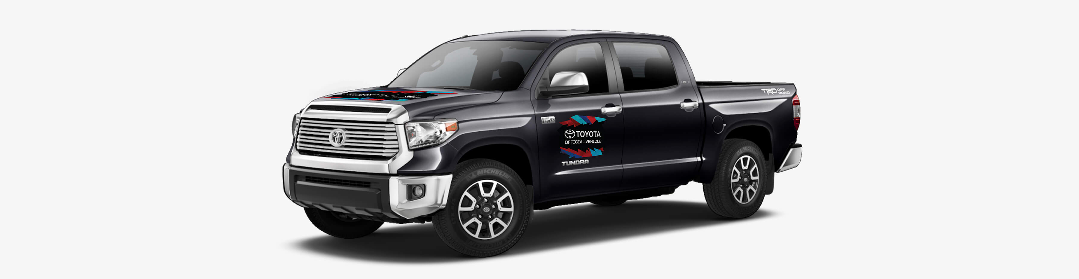 Toyota Rock Your Run. Photos of the Toyota Tundra static vehicle hood and door magnets.