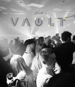 Alternate wordmark logo applied on event image at The Vault Nashville