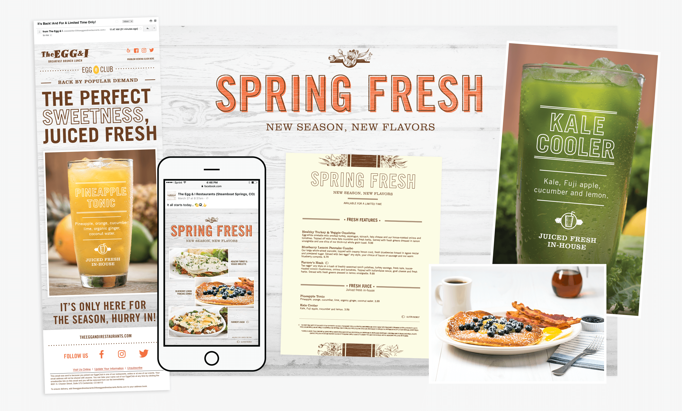 Spring Fresh Assets 2017 Spring Seasonal Branding designs for the Egg and I restaurants for ST8MNT Brand Agency Case study