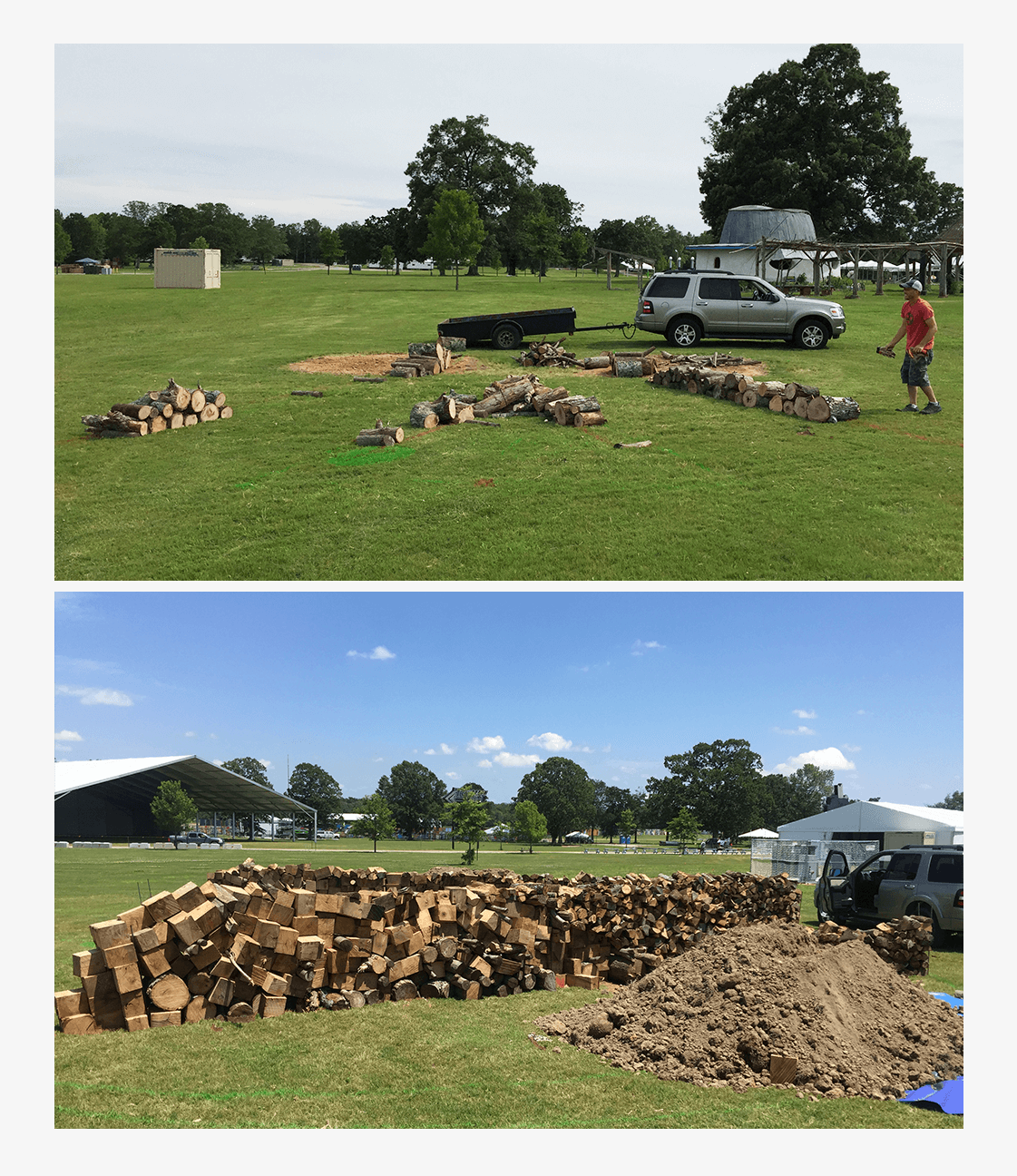 Progress Photo of the Planet Roo Entryway for the Bonnaroo Music & Arts Festival in Manchester, Tennessee
