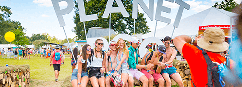 Photograph of the Planet Roo Entryway Art Installation for 2017 Bonnaroo Music and Arts Festival in Manchester, Tennessee