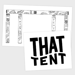 Sketch of the This and That tent scrims for 2017 Bonnaroo Music and Arts Festival in Manchester, Tennessee