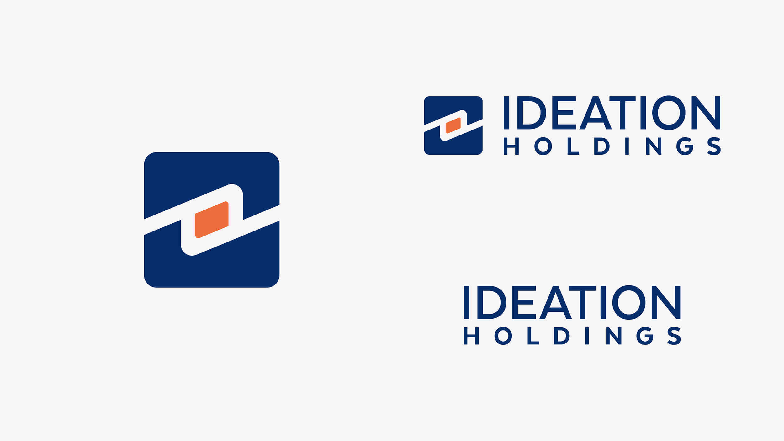 Logo system including brand mark and logotype for Ideation Holdings