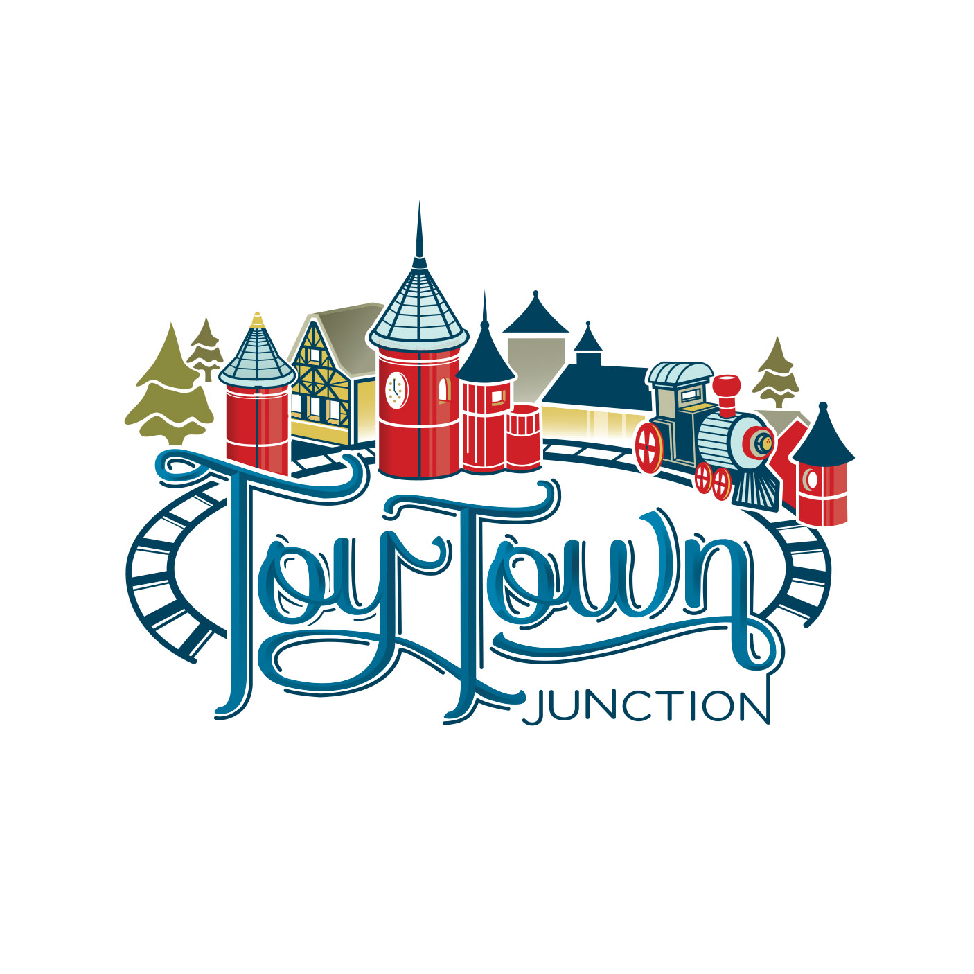 Branding, lettering, and illustration for Toy Town Junction.