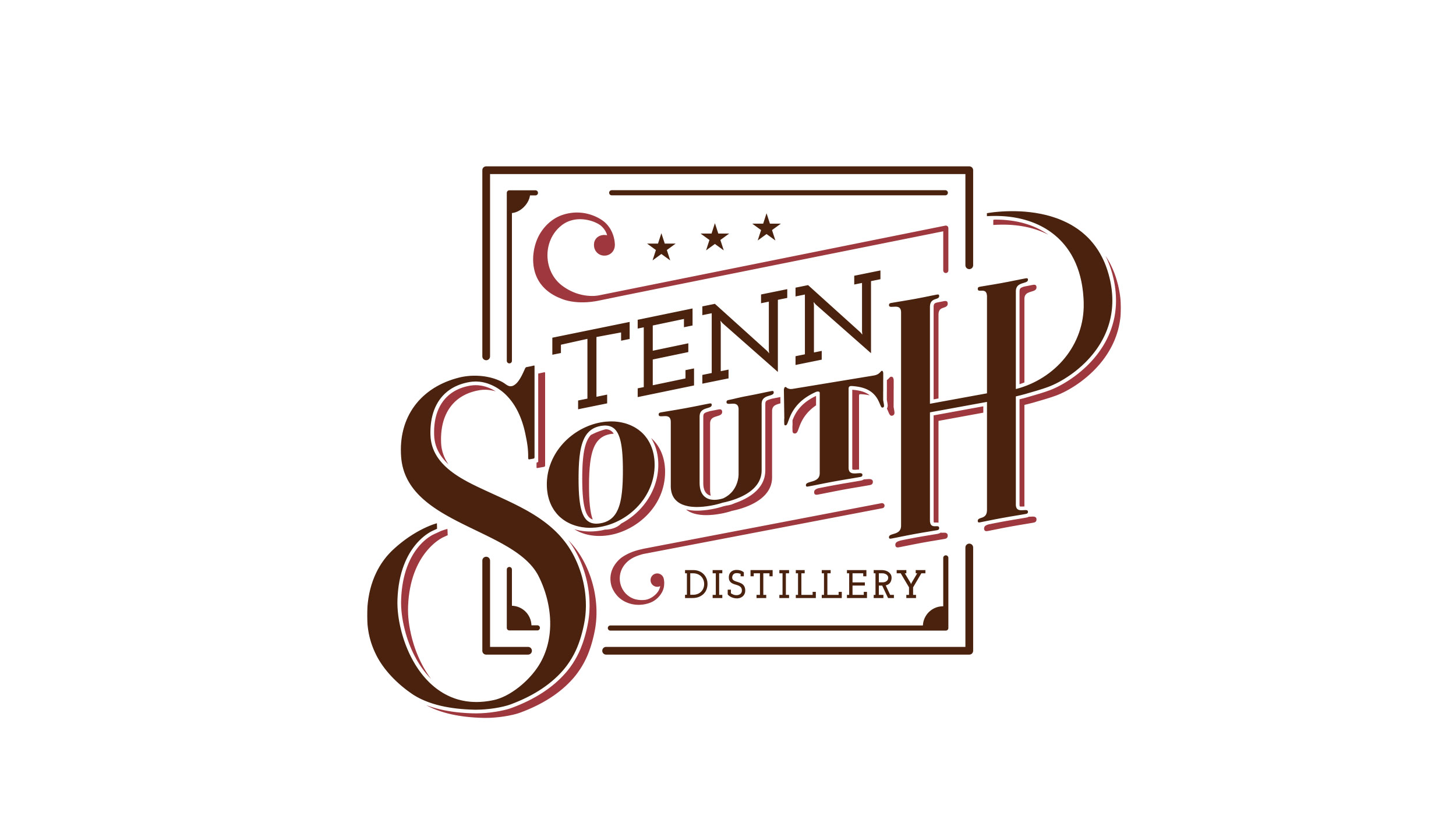 Custom logotype and branding for Lynnville, Tennessee's greatest distillery, Tenn South.
