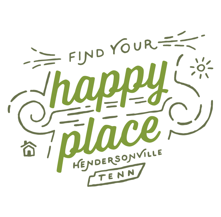 Durham Farms Find Your Happy Place Hendersonville, Tennessee slogan type lockup and illustration