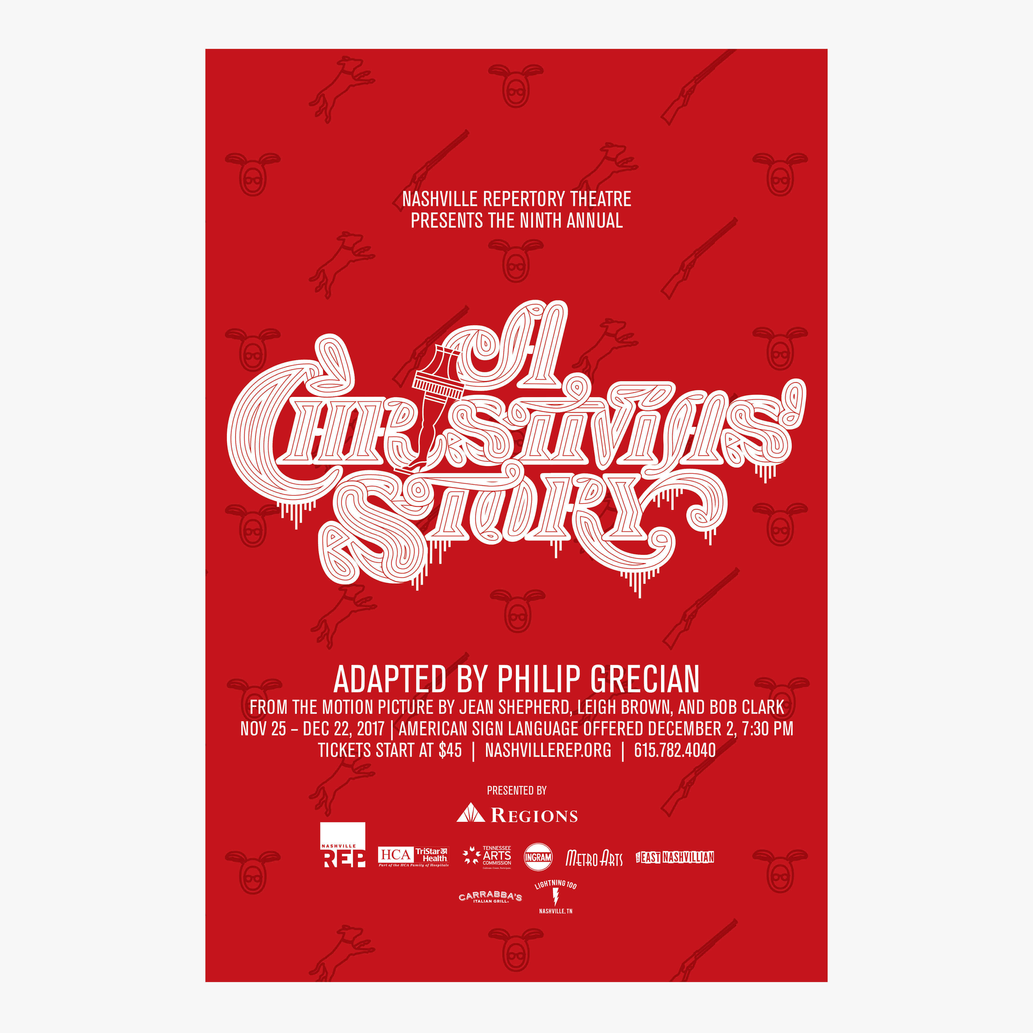 A Christmas Story Key Art for Nashville Repertory Theatre