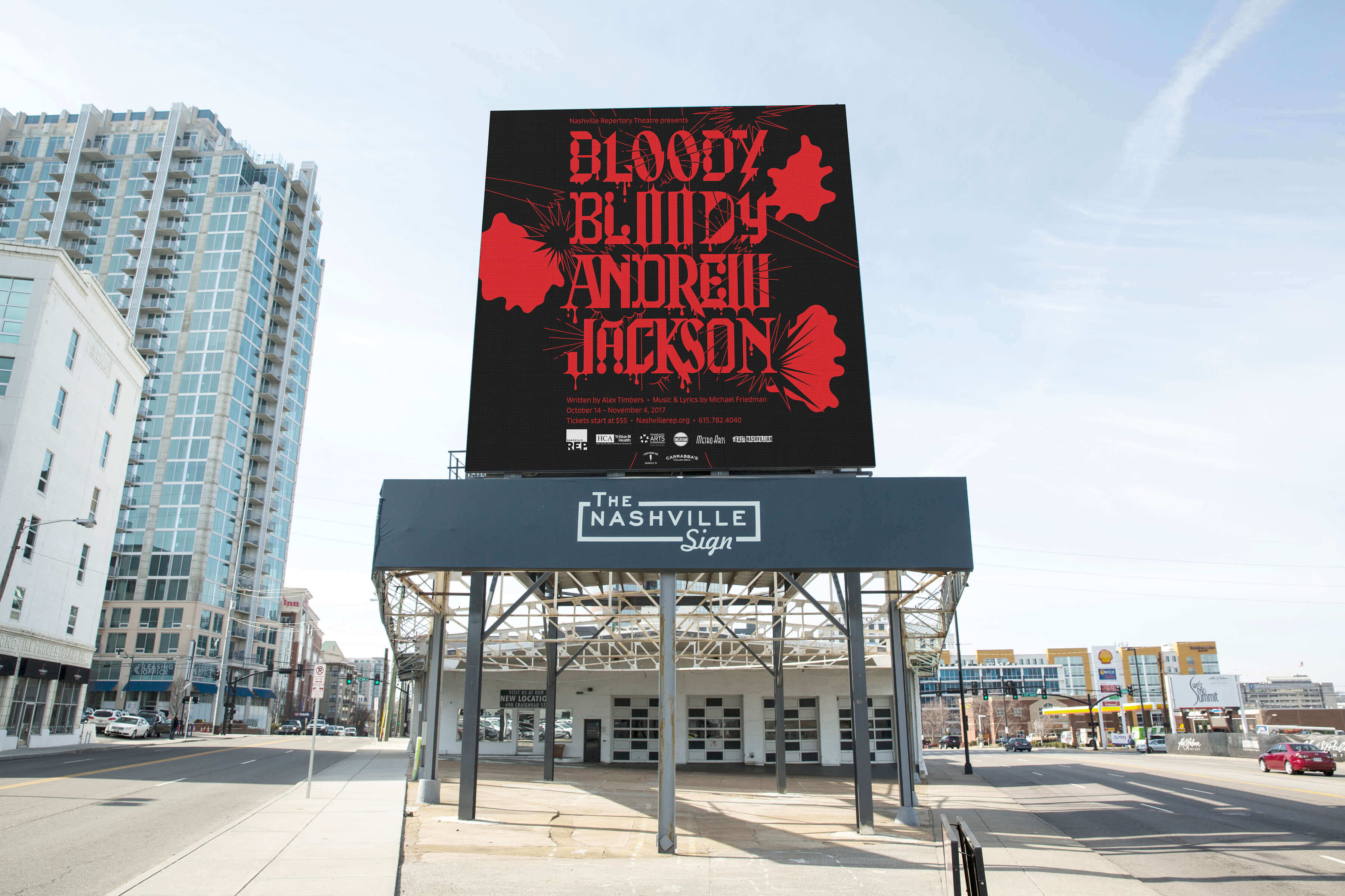 Bloody Bloody Andrew Jackson Billboard for Nashville Repertory Theatre