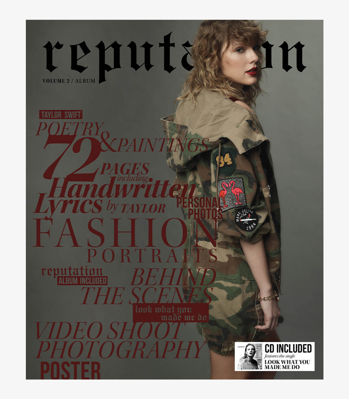 cover design of reputation vol 2 by Taylor Swift deluxe packaging