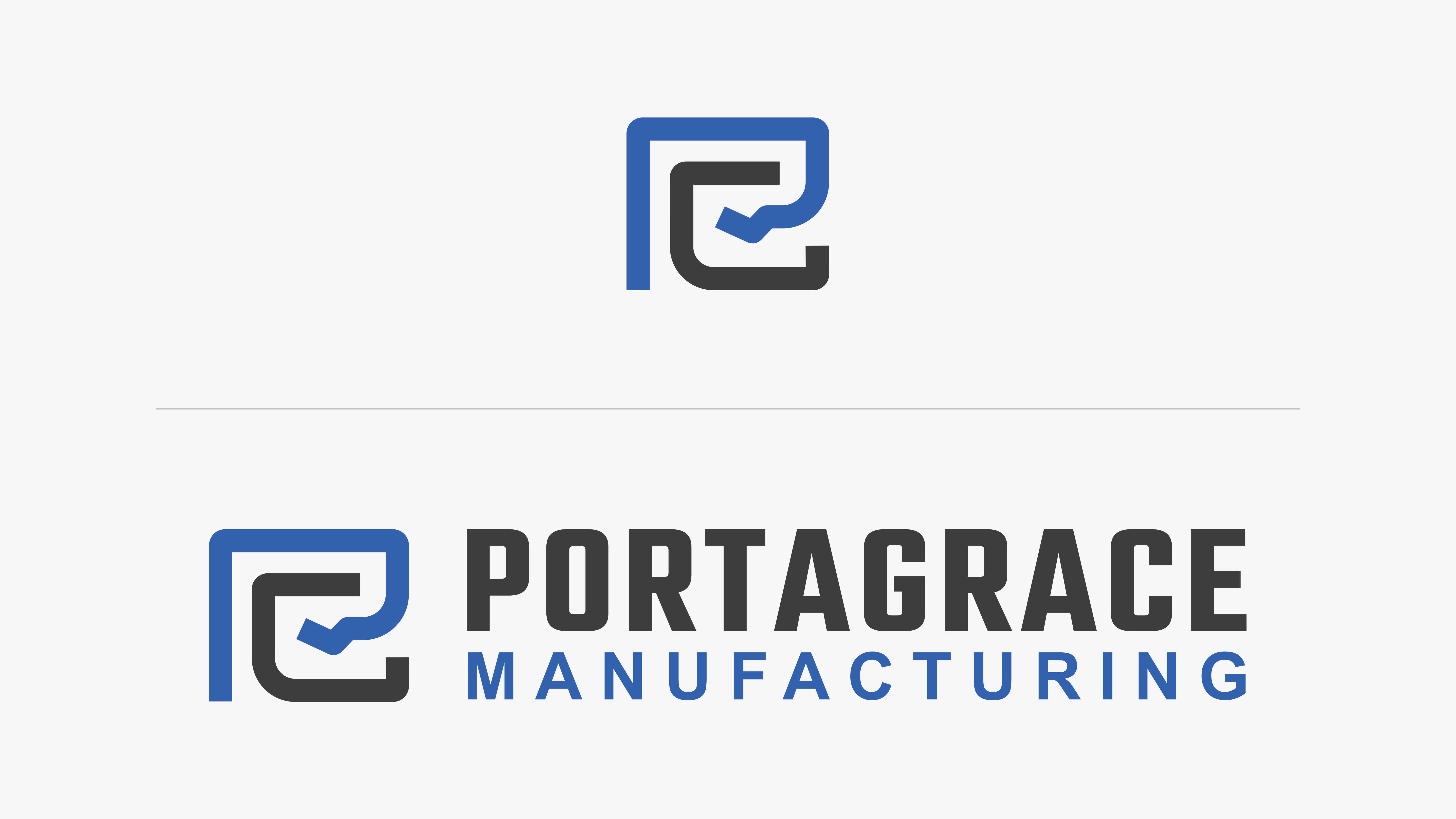 PortaGrace Logo icon and PortaGrace Manufacturing horiztonal logo