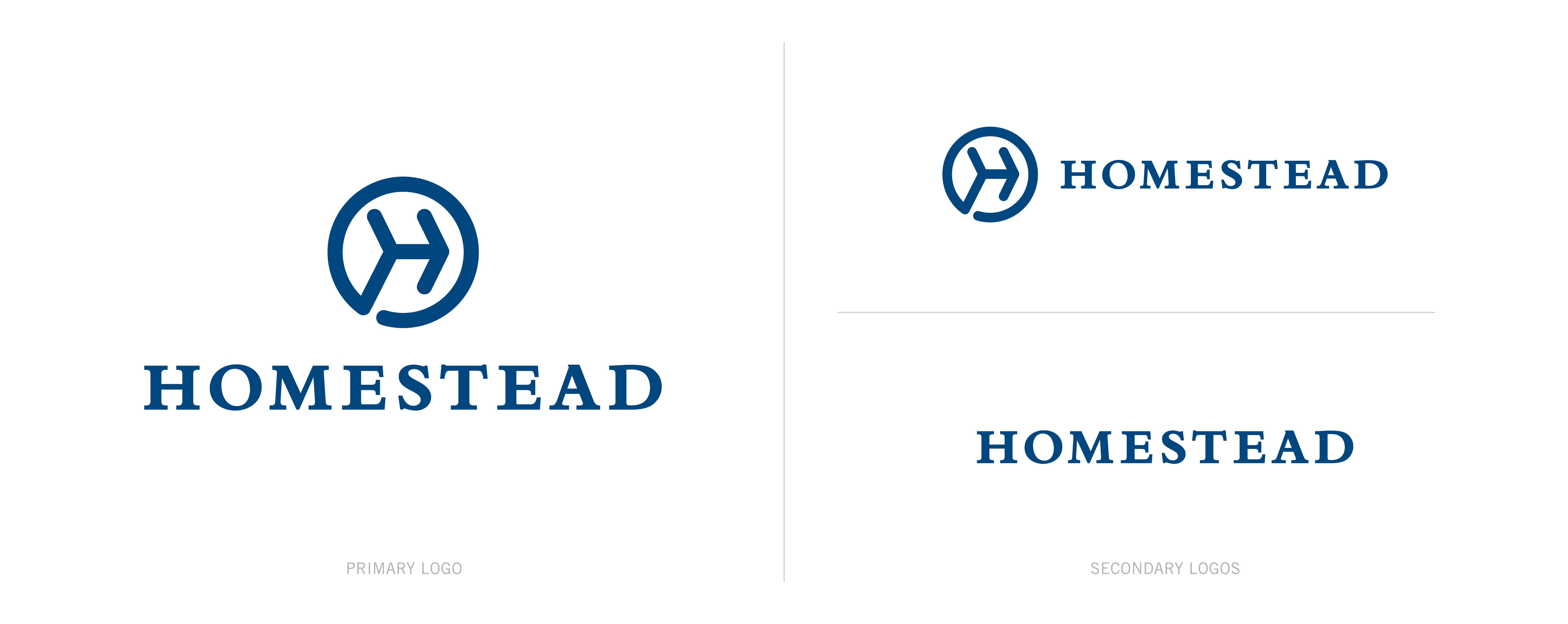 Primary and secondary logo design for Homestead in Texas