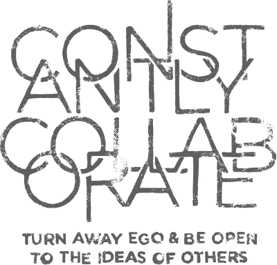 Constantly Collaborate, turn away Ego and be open to the ideas of others illustration