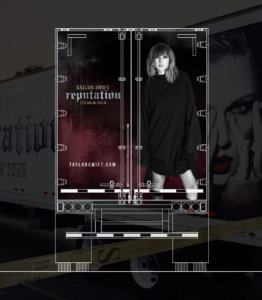 black truck wrap back for Taylor Swift reputation Stadium tour