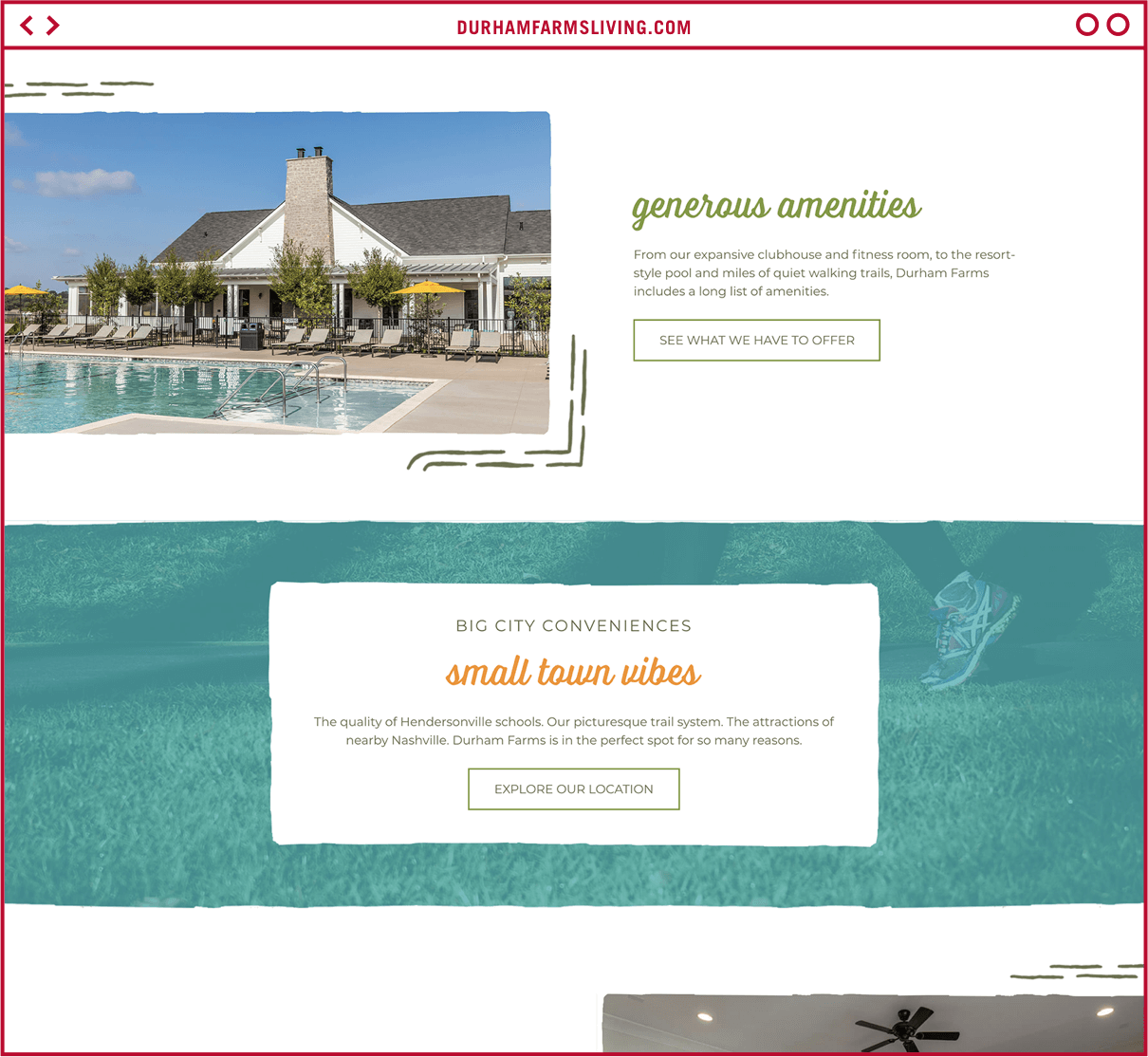 Web site design for Durham Farms Community