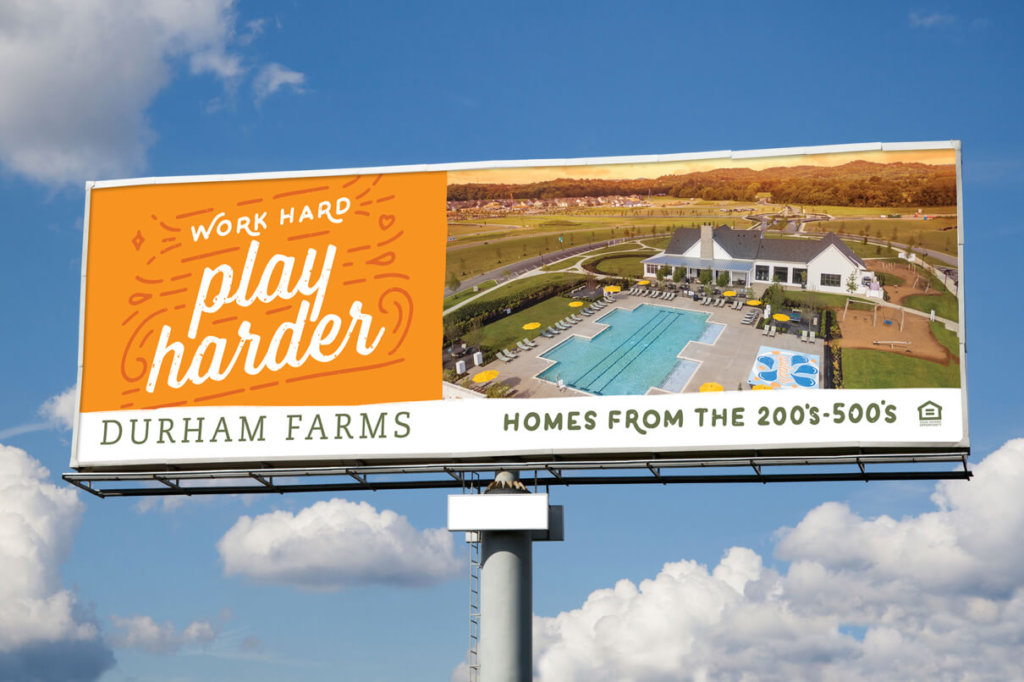 Billboard design for master planned community Durham Farms in hendersonville