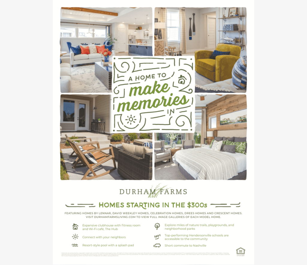 Full page ad design for homes community