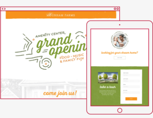 Landing page for the Grand Opening event for Durham Farms in Hendersonville, TN