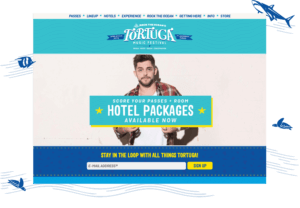 Homepage website design for Tortuga Music Festival by St8mnt