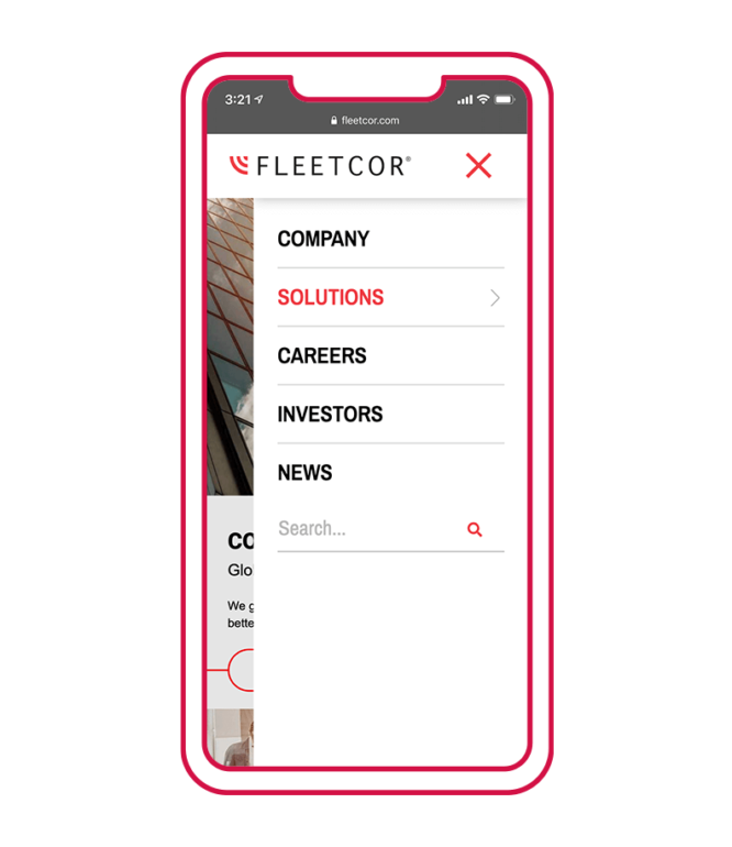 Fleetcor mobile navigation ST8MNT BRAND AGENCY