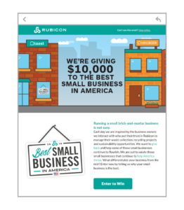 Rubicon's Best Small Business in America email campaign