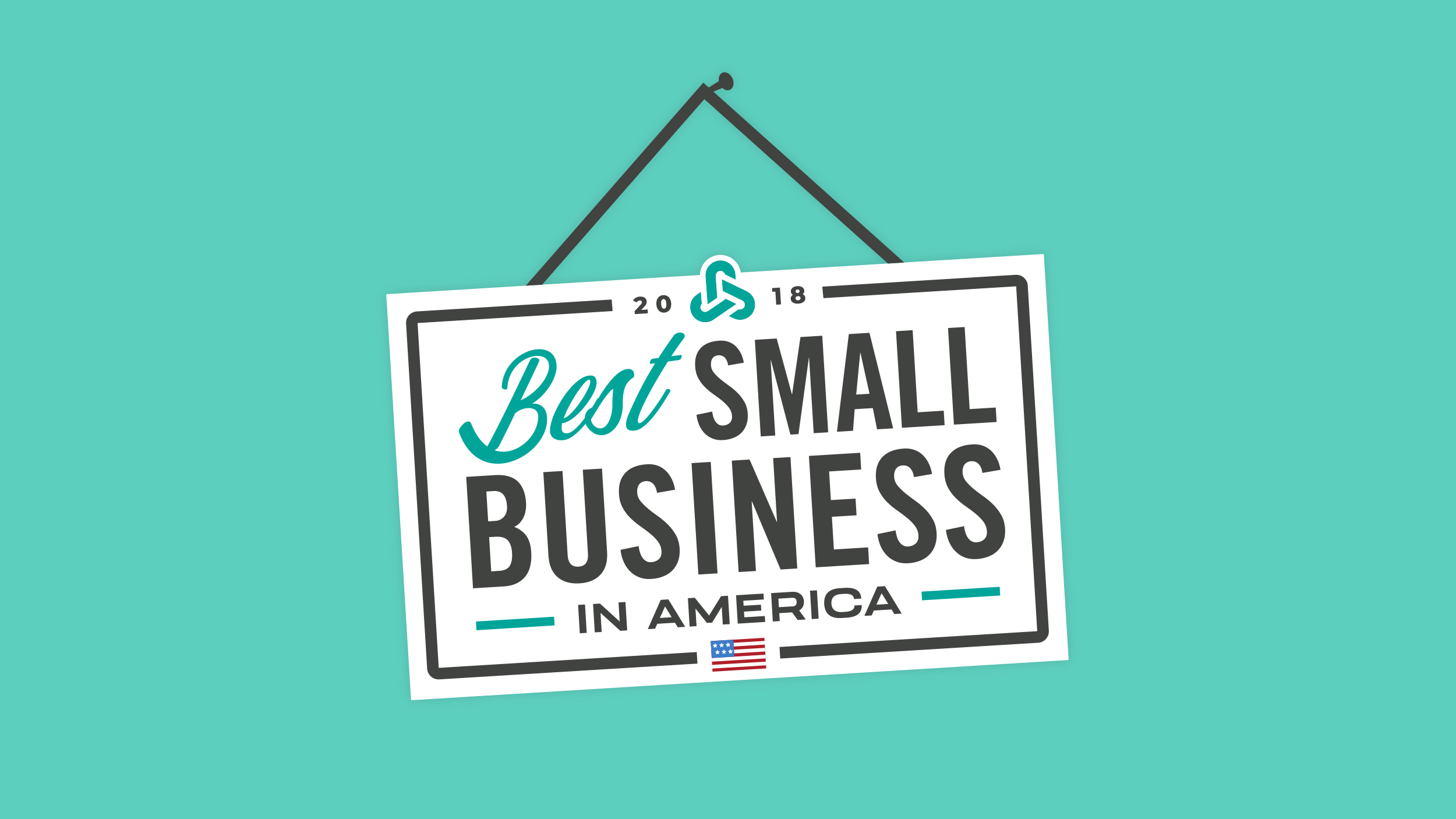 Rubicon's Best Small Business in America open sign logo design