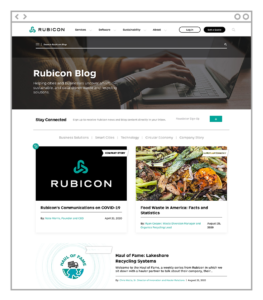 Rubicon blog page web design featuring post UI tiles