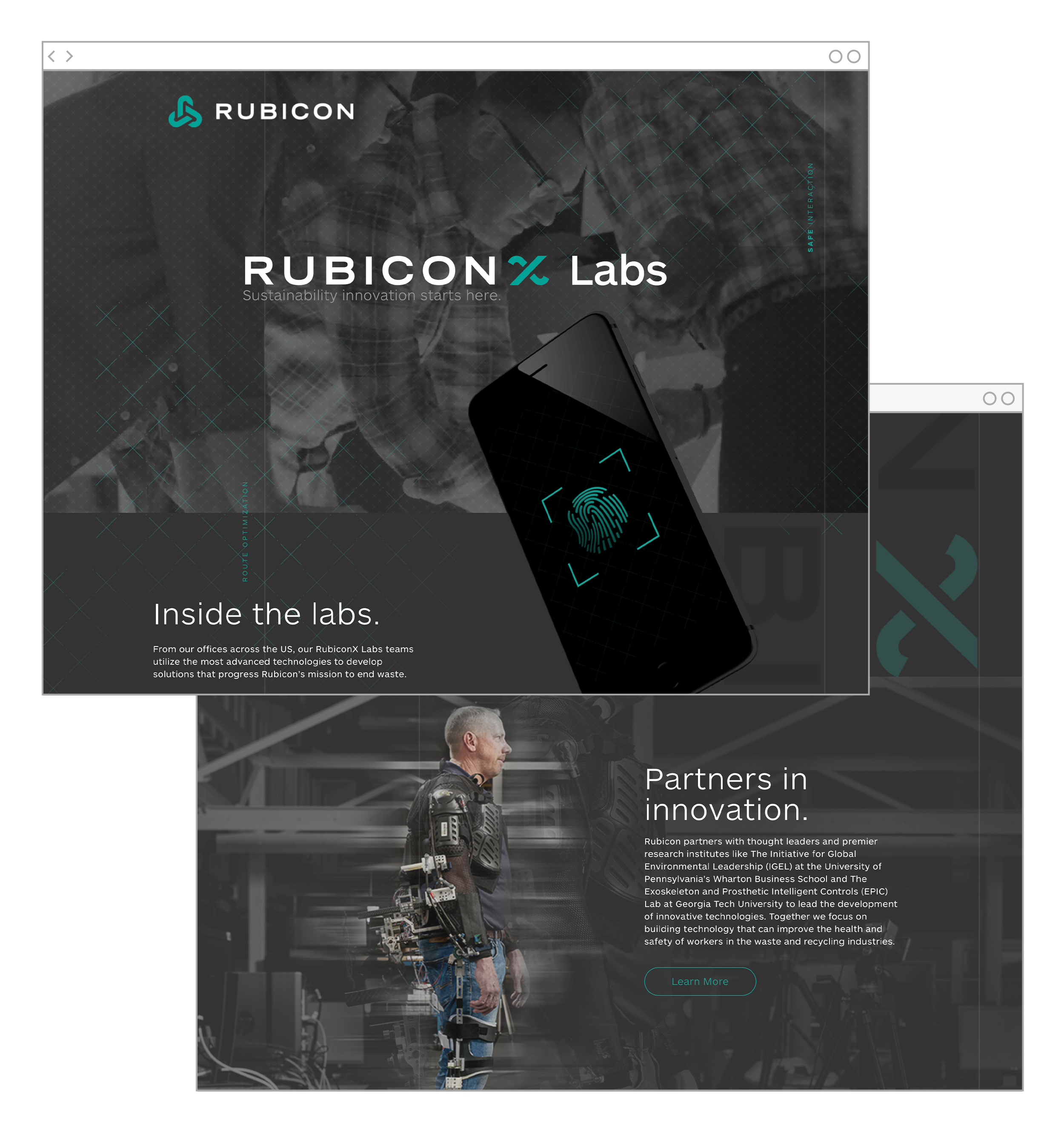 Rubicon X Labs landing page design