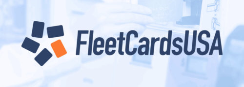 FleetcardsUSA logo on treated fuel card payment image background