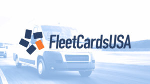 Fleetcards USA logo on treated van image background