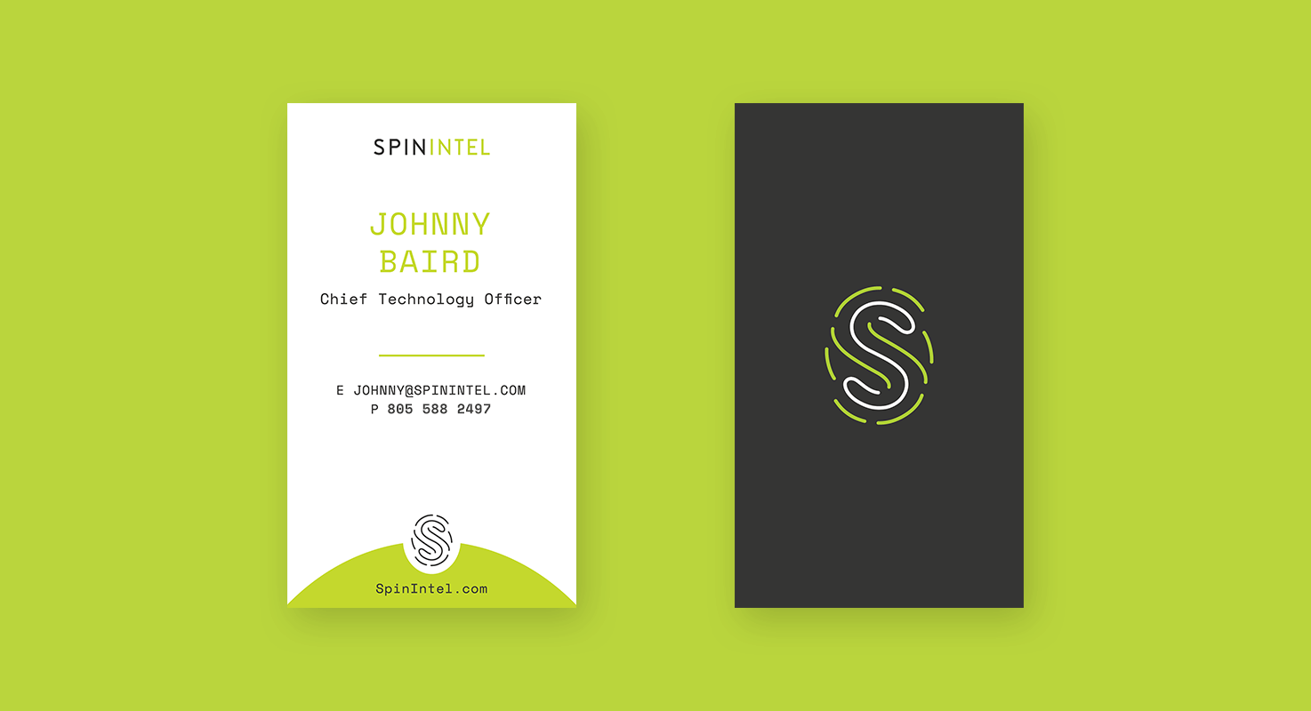 SpinIntel branding business card design