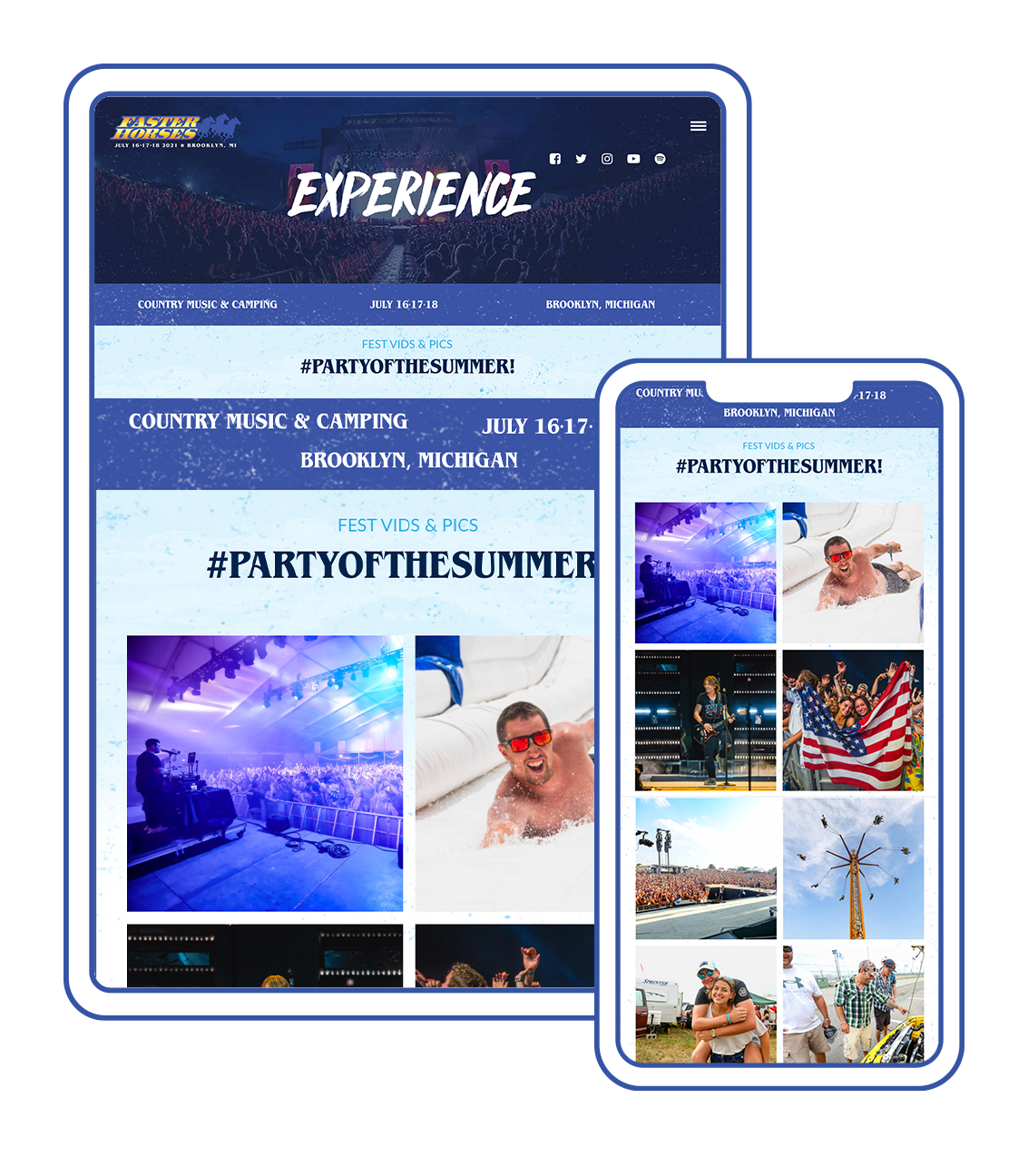 Faster Horses Music Festival Experience Page Desktop and Mobile