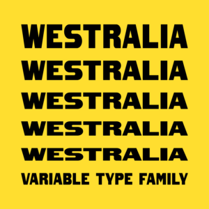 Westralia Typeface Variable Type Family extended sizes