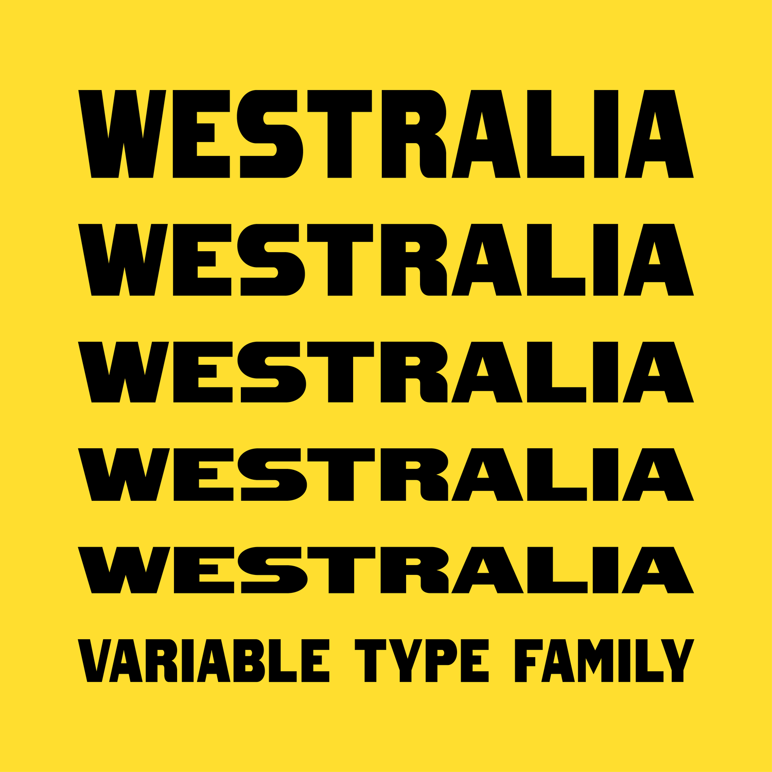 Westralia Typeface Variable Type Family extended sizes