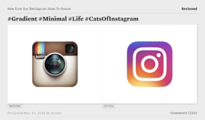 Screenshot of Instagram icon redesign review