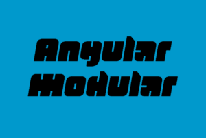 Angular Modular variable font black on blue graphic