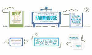 Wayfinding signage suite for Durham Farms
