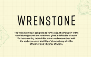 wrenstone name on topographic background