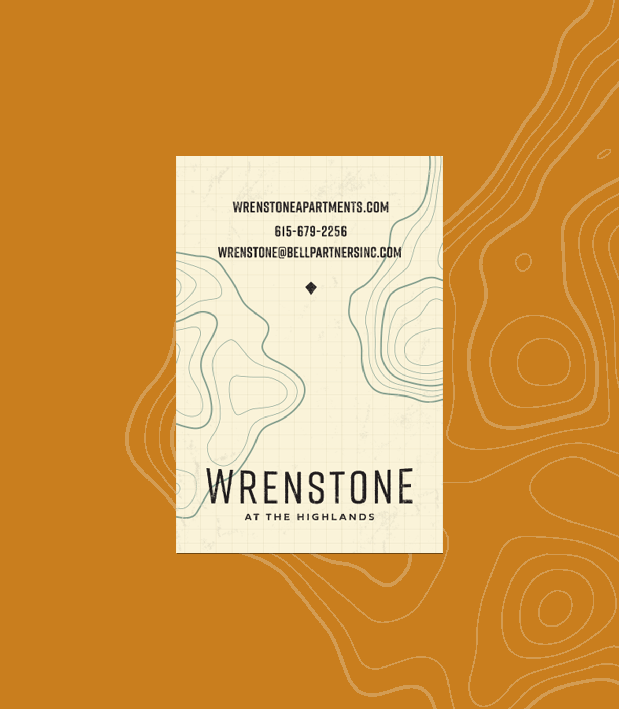 Wrenstone pocket guide brochure back on an orange background
