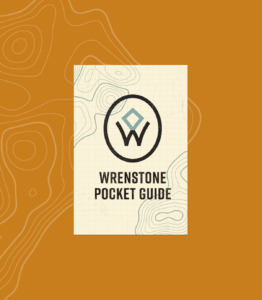 Wrenstone pocket guide brochure front on an orange background